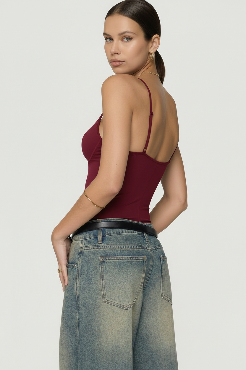 Bodysuit bordô - costas