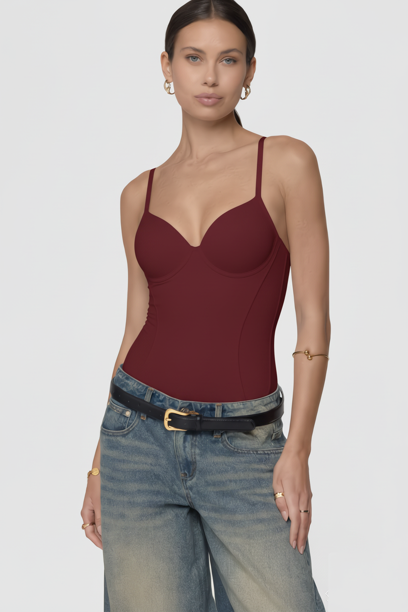Bodysuit bordô - frente