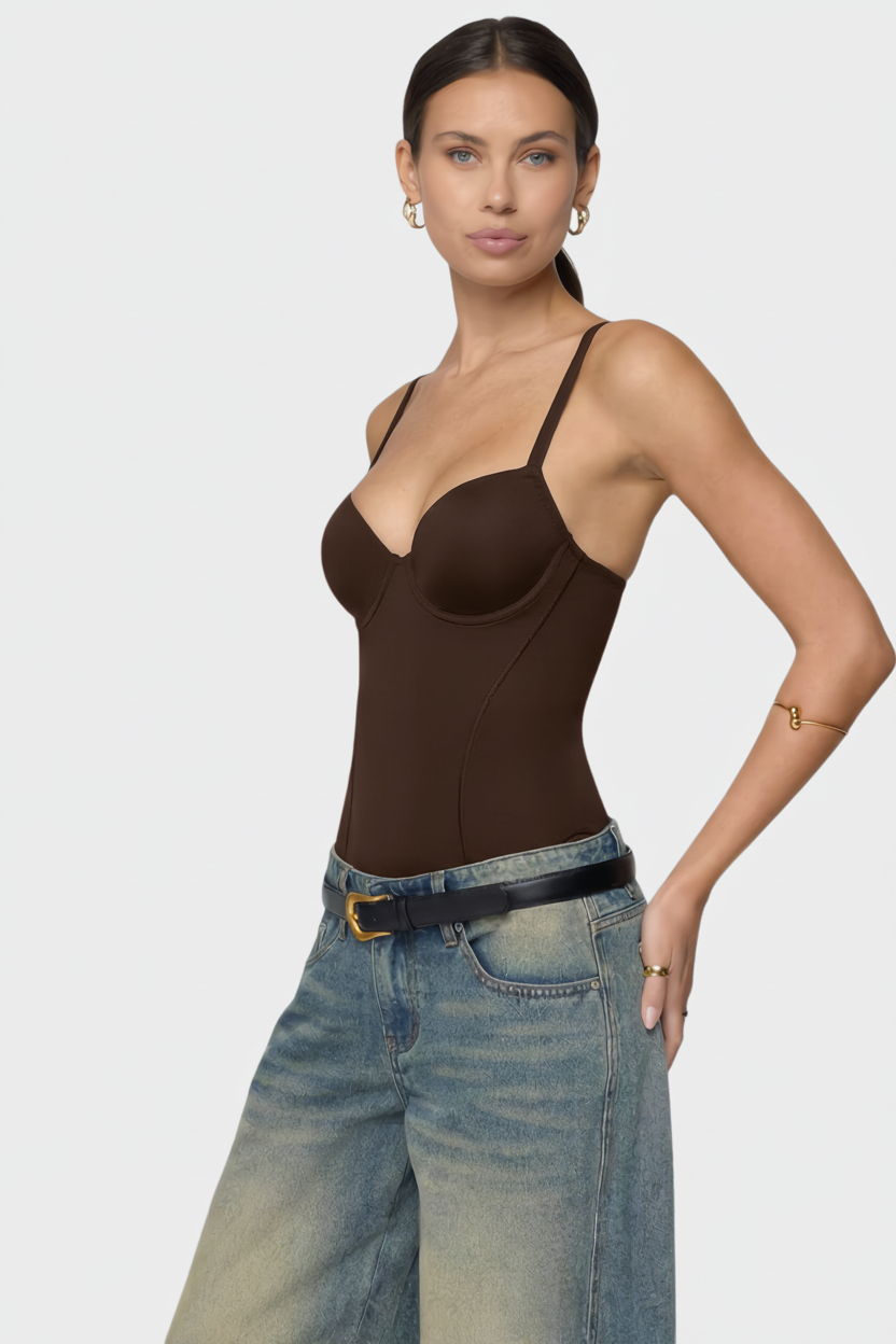 Bodysuit castanho chocolate