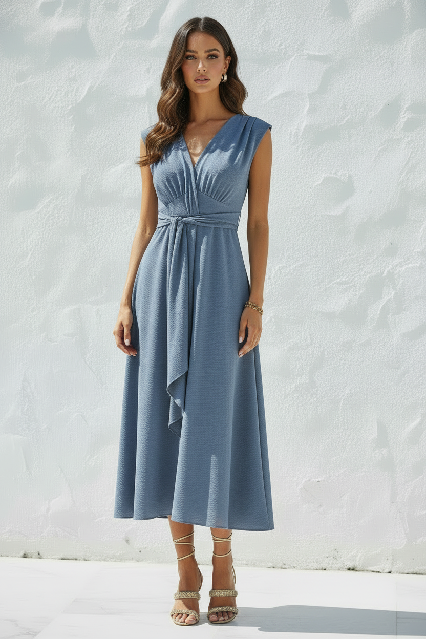 Vestido Azul-Acinzentado — Frontal