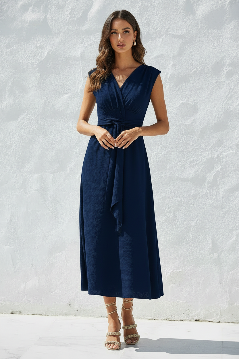 Vestido Azul-Marinho — Frontal