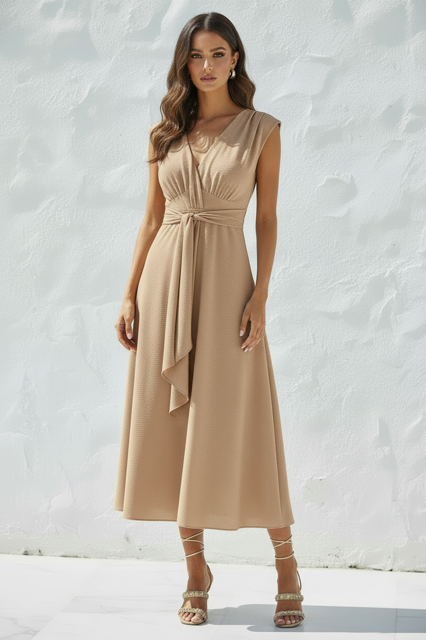 Vestido Bege — Frontal